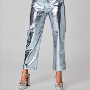Buddy Love Travolta Pant. Metallic with a slight blue tint. Have sizes 25 & 28